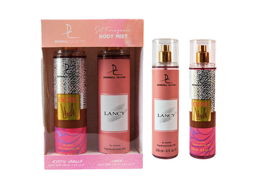 Set Doble Body Mist Dorall Collection: Lancy Floral y Exotic Vanilla